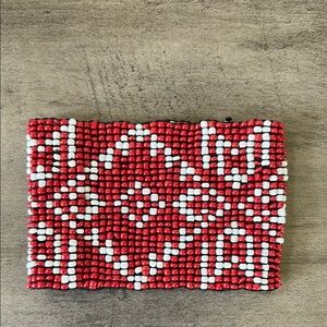 ⭐️Red and White Beaded Bracelet